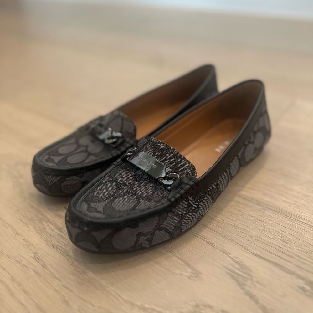 Coach Black Flats with Signature Hardware